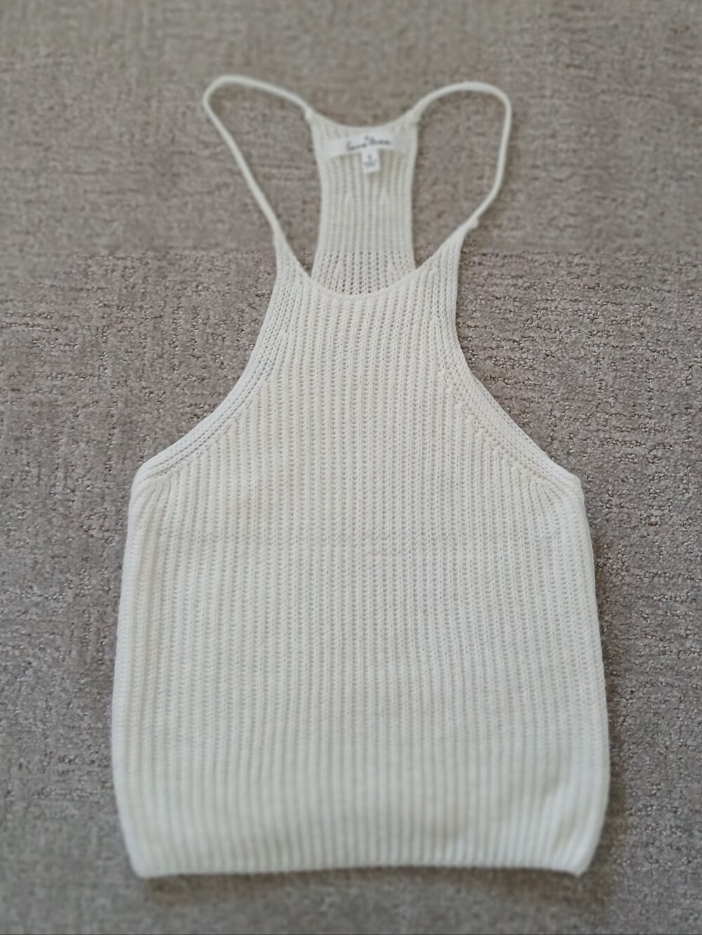 Love Tree Cream Knit Camisole Tank Top Sleeveless Sweater. Great for Layering